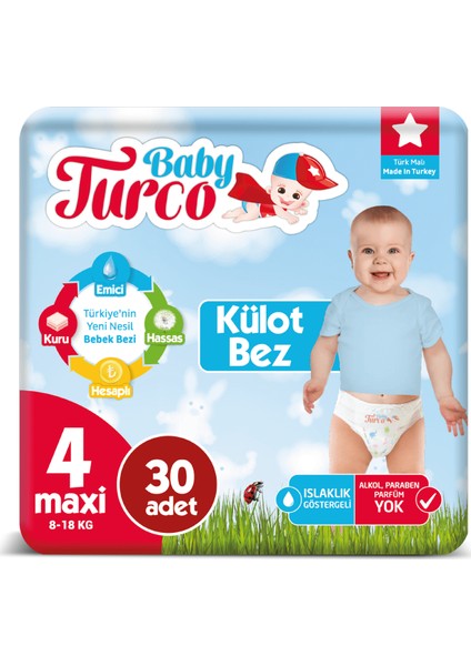 Külot Bez 4 Numara Maxi 30'lu