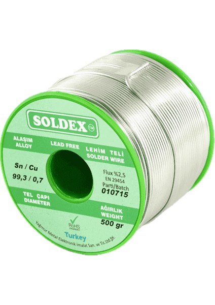 Kurşunsuz Lehim Teli 0.75 mm 500 gr