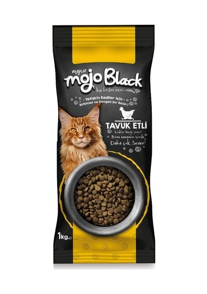 My Cat Mojo Black Tavuklu Yetişkin Kedi Maması  4 Paket