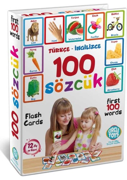 Circle Toys Türkçe İngilizce 100 Sözcük Flash Kartları