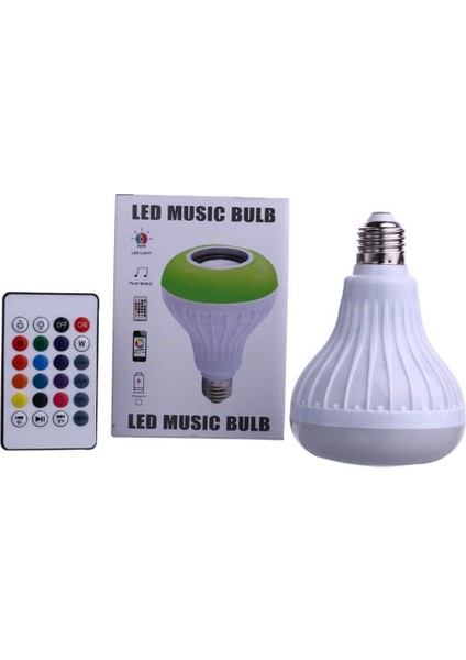 Bluetooth Hoparlörlü Akıllı LED Ampül Disco Lamba Renkli
