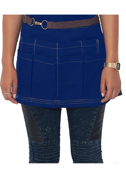 Nakışlı Belden Önlük Master Chef Barista Mutfak İş Önlüğü Garson Kuaför Tattoo Önlük Saks Mavi