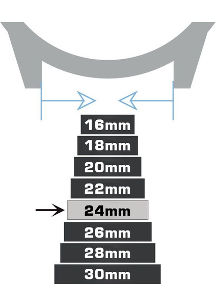 24MM Siyah Spor Deri Saat Kordonu