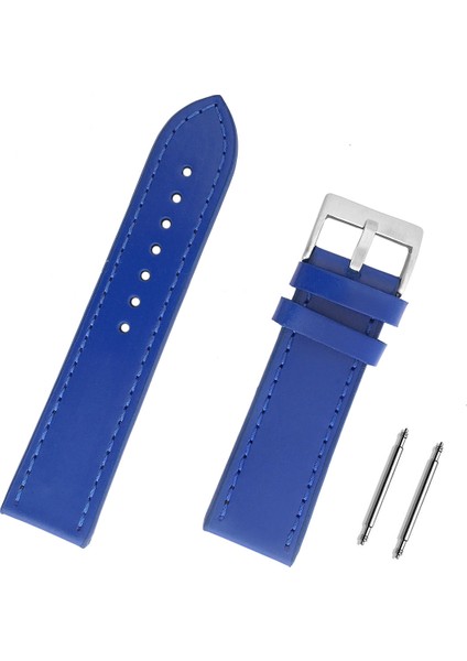 24MM Mavi Deri Spor Saat Kordonu