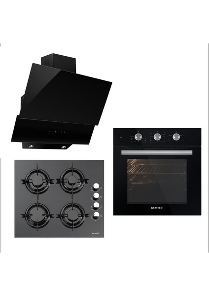Kristal Plus Siyah Cam Ankastre (A6-SF2 Fırın + 40 TAHDF Ocak + DA-6 835 Davlumbaz)
