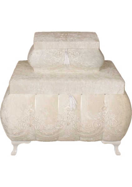 Gelin 2'li Çeyiz Bohça Makyaj Sandık Takımı