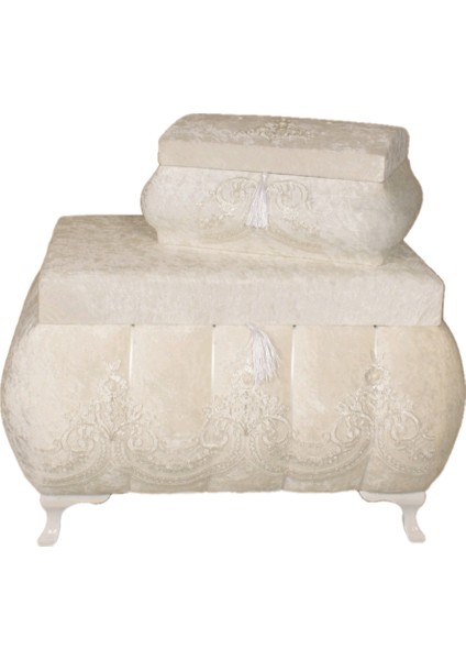 Gelin 2'li Çeyiz Bohça Makyaj Sandık Takımı fiyatları