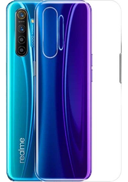 Realme XT Kılıf Süper Silikon Arka Koruma + Nano Glass - Şeffaf