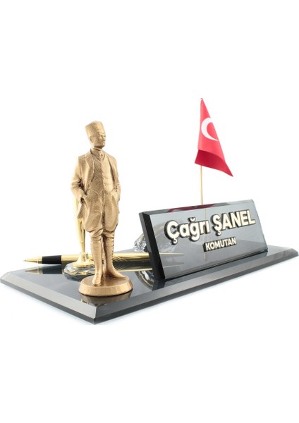 Kişiye Özel Atatürk Biblolu Masa İsimliği