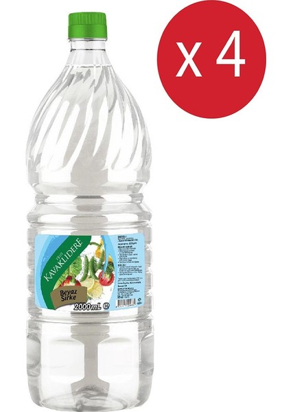Beyaz Sirke 2 Lt. Temizlik Sirkesi x 4 Adet