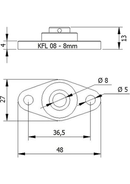 KFL08 Yataklı Rulman 8 mm