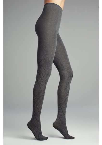 Kül Melanj Diagonal Külotlu Çorap