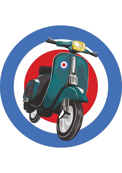 Vespa Sticker 00022 12 x 12 cm Renkli