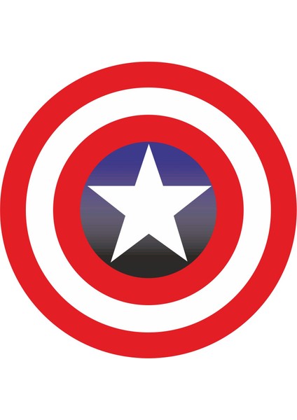 Kaptan Amerika Kalkan Sticker 00025 8 x 8 cm Renkli