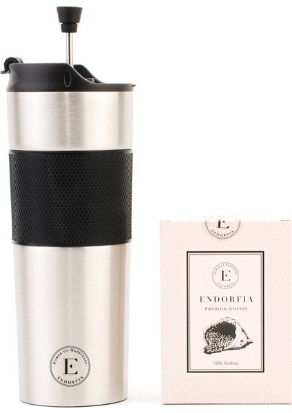 Filtreli French Termos Gümüş - Premium Filtre Kahve