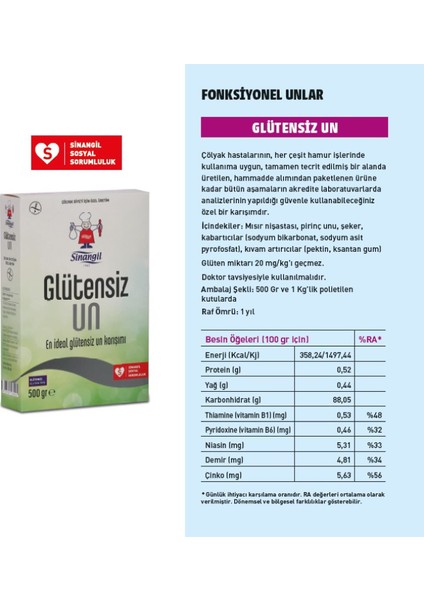 Glutensiz Un 500 gr 6'lı