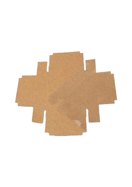 Kraft 8 x 8 x 3 cm Asetat Kapaklı Kutu 50'li