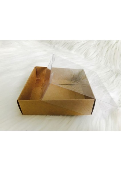 Kraft 8 x 8 x 3 cm Asetat Kapaklı Kutu 50'li fiyatları