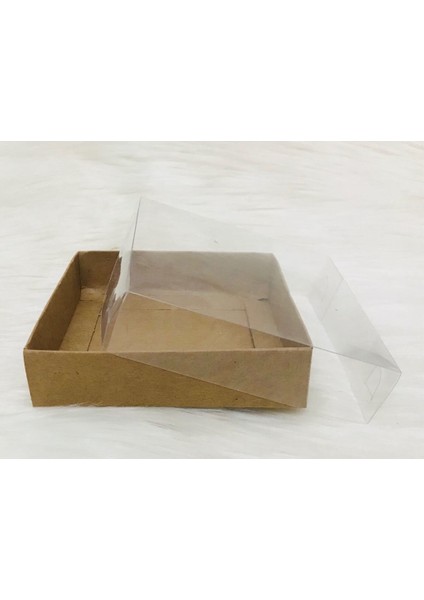 Kraft 8 x 8 x 3 cm Asetat Kapaklı Kutu 50'li modelleri