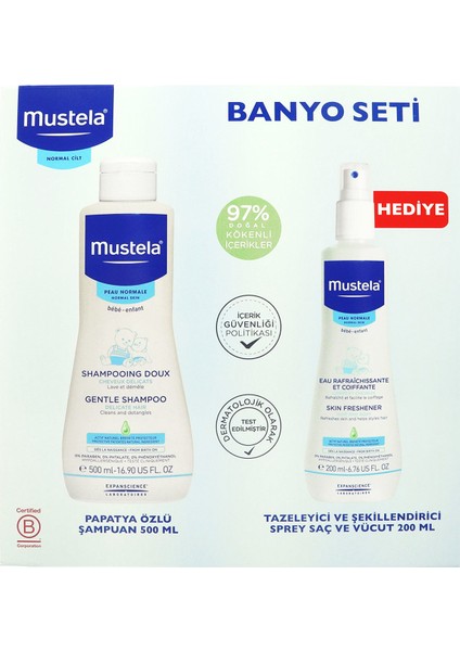 Gentle Shampoo 500ml + Mustela Skin Freshener 200ml