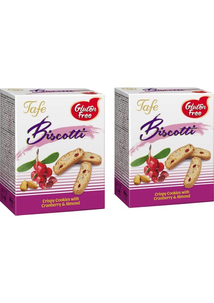 Glutensiz Yaban Mersinli ve Bademli Biscotti 2x60 gr