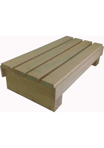 Doğal Ahşap Düz Ayak Desteği Masa Altı Basamak 17 Cm.