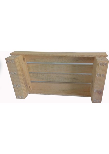 Doğal Ahşap Düz Ayak Desteği Masa Altı Basamak 17 Cm.