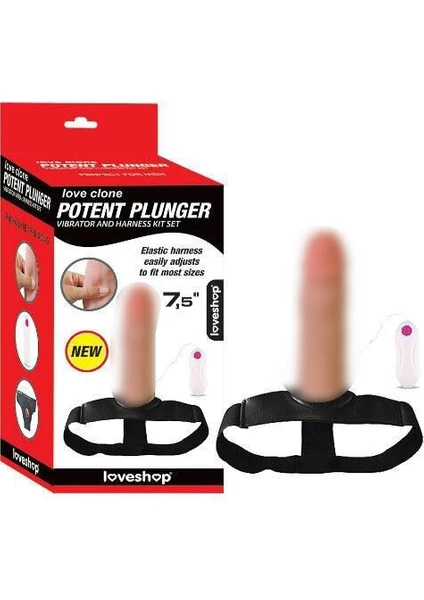 Potent 18 cm Içi Boş Belden Bağlamalı Titreşimli Protez Penis