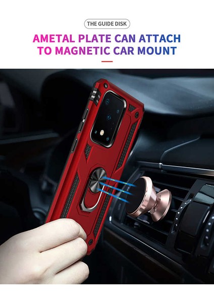 Samsung Galaxy S20 Plus Kılıf Shockproof Standlı Yüzük Tutuculu Vega Case Mavi