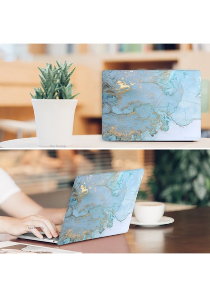 Macbook Pro Kılıf 13inç M1-M2 A1706 A1708 A1989 A2159 A2251 A2289 A2338 ile Uyumlu Mermer06NL