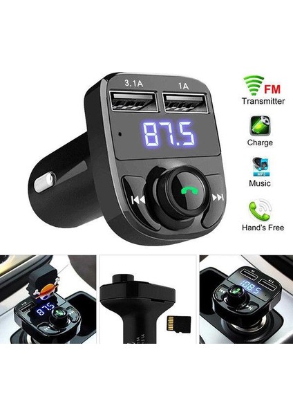 Araç Kiti Fm Transmitter  BT/USB/MP3/SD C-606 Car X8