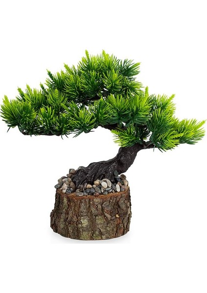 Kütük Saksıda Yapay Iğneli Çam Ağacı