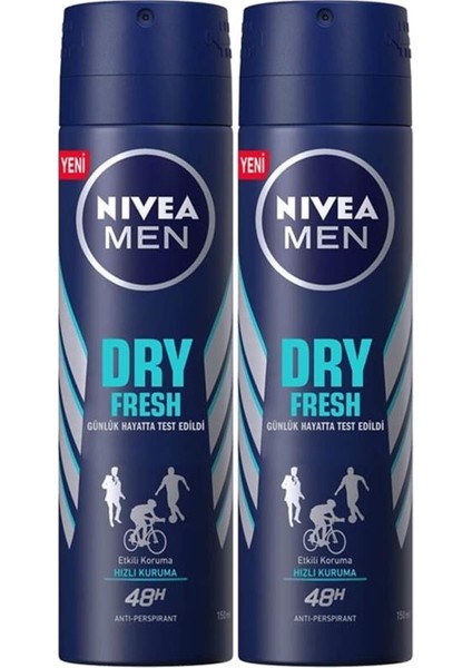 Dry Fresh Erkek Sprey Deodorant 150 ml 2'li Avantaj Paketi