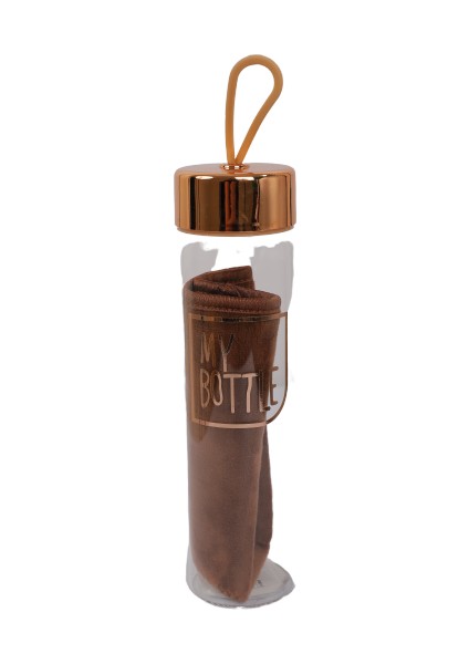 Kadife Kılıflı Cam Şişe Matara 480 ml