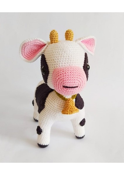 Amigurumi Yavru İnek Sevimli Buzağı Buzu (Organik El Örgüsü Sağlıklı Oyuncak)