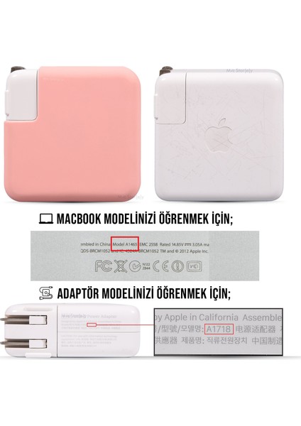 MacBook Air Şarj Aleti Silikon Kılıfı MagSafe 1-2 45W A1374 A1436