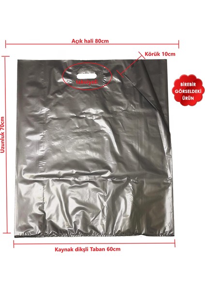 Mağaza ve Perakende İçin Çok Amaçlı Takviyeli Poşet Gümüş 10'lu fırsatları