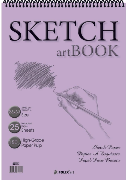 Sketchbook Zigana B4 Spiralli 150 gr. 24,5x34,5 cm 25 yp. Eskiz Defteri