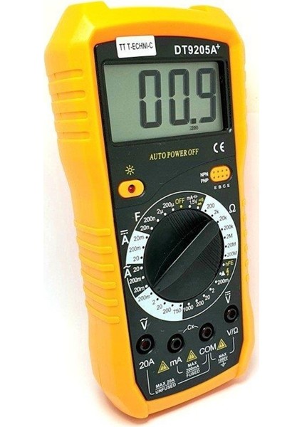 Tt-Technic DT-9205A+ Dijital Multimetre Ölçü Aleti