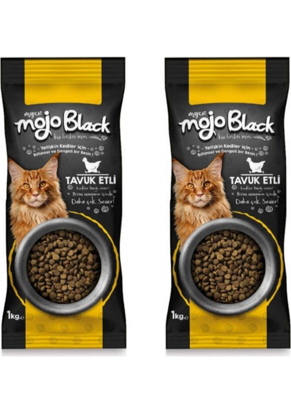 My Cat Mojo Black  Tavuklu Kedi Maması 1 kg 2'li