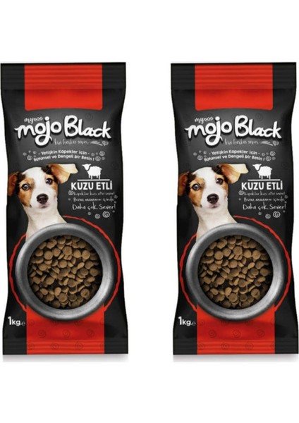 Mojo Black Yetişkin Köpek Maması 1 kg 2'li