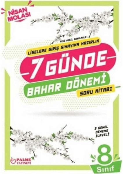 Palme Yayıncılık 8. Sınıf LGS 7 Günde Bahar Dönemi Soru Kitabı