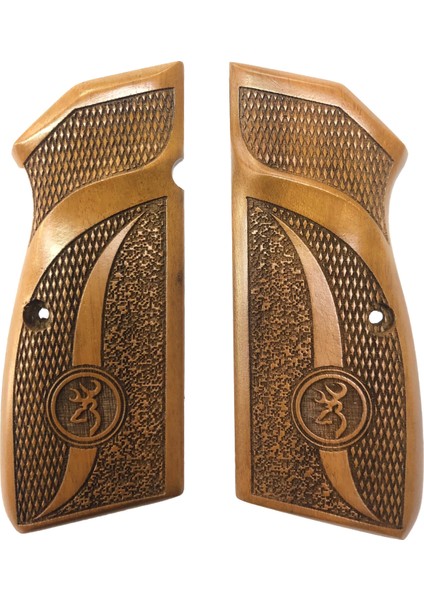 Belçika Browning 14'lü Browning Logo Lazer Kesim Ahşap Kabze