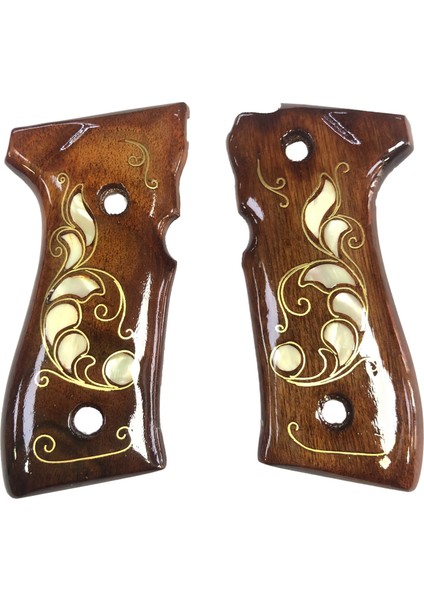 Beretta F92 Sedef Kakma Ahşap Kabze