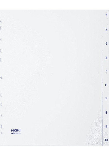 Hd Ayraç Pp Beyaz 1-10 Rakam