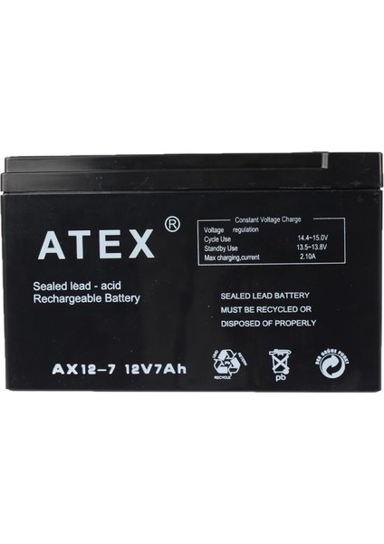 AX-12V 12AH Bakımsız Kuru Akü