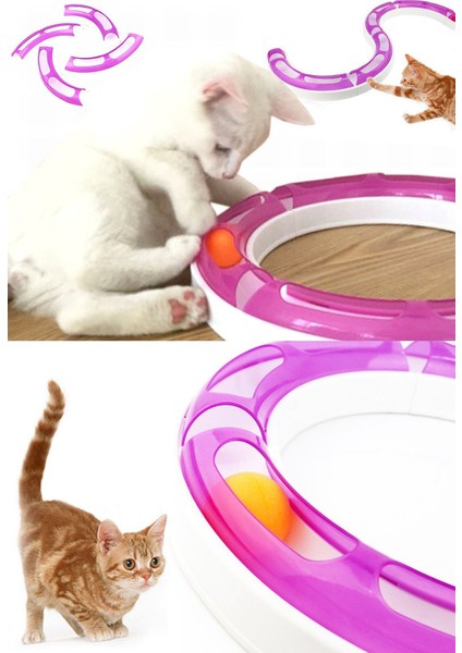 Kedi Oyun Çemberi Oyun Tüneli Pembe