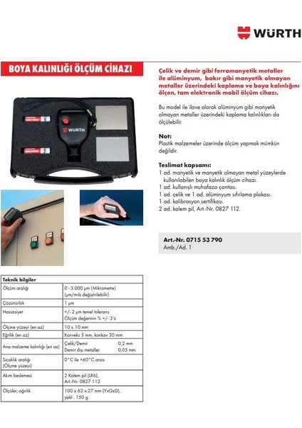 Demir Ve Alüminyum Oto Boya Kalınlık Ölçer Uzman Ölçüm fiyatları