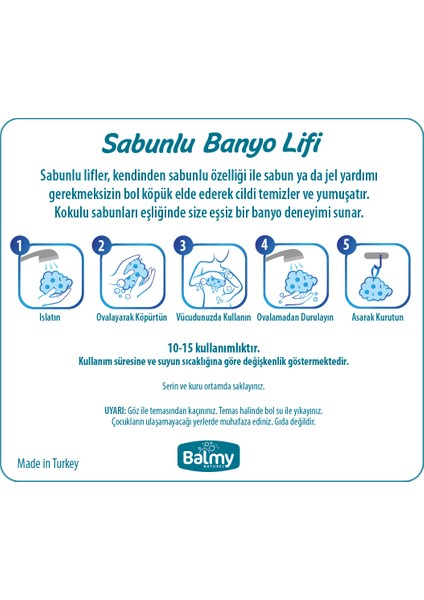 Balmy Naturel Zeytin Çiçeği Sabunlu Banyo Lifi