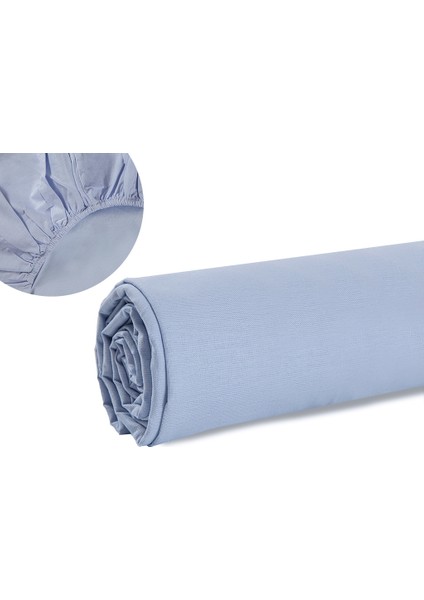 Soft Pamuklu Bebe Lastikli Çarşaf 70 x 140 cm Mavi